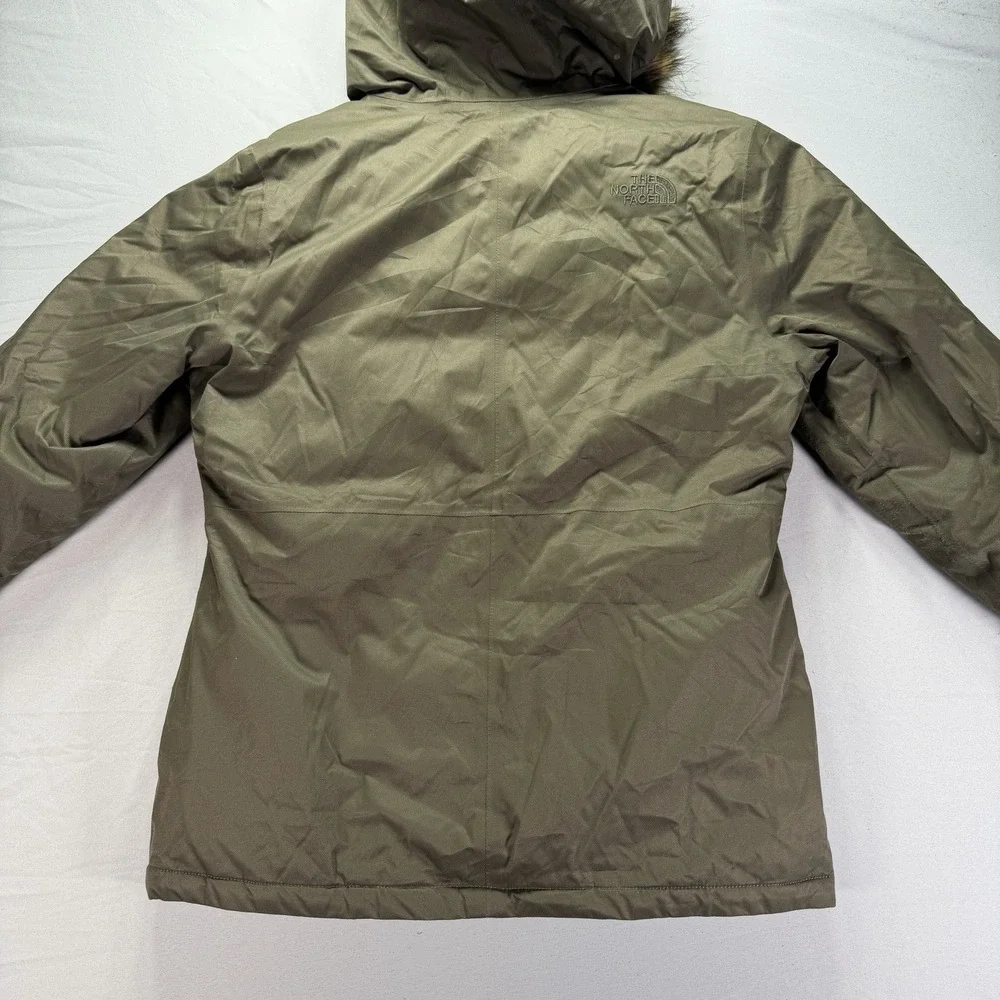 The North Face Parka Jacket Youth Girls Medium Hooded Fur Trim Goose Down Zip